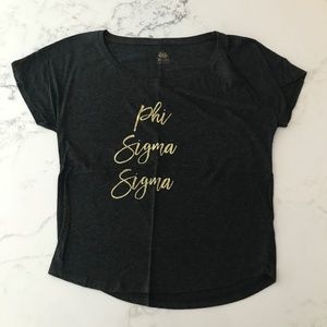 Event Blossom T Shirt Phi Sigma Sigma Black Size Sm-Medium